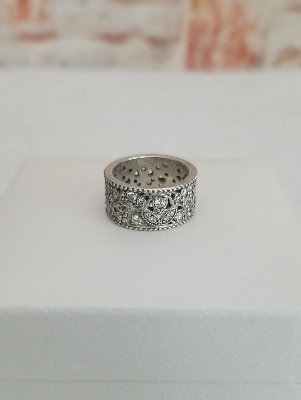 Pandora Silver Floral Pave Ring - Silver
